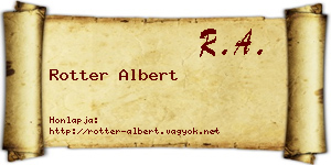 Rotter Albert névjegykártya